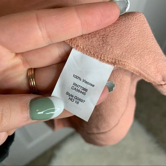 Madewell Peachy Pink Lace Up Peasant Blouse Size Extra Small - Picture 5 of 6